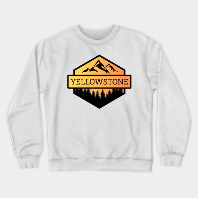 Yellowstone Montana Mountains and Trees Crewneck Sweatshirt by B & R Prints